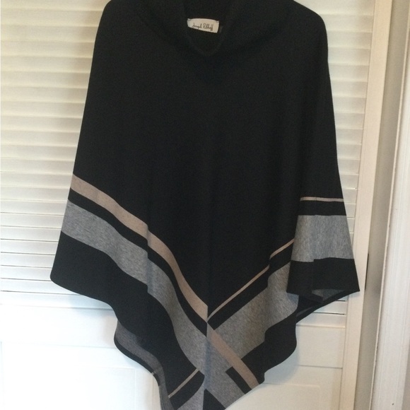 Joseph Ribkoff Cape, One Size, Black - Picture 2 of 7